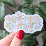Anti-social butterfly, introvert stickers for hydroflask funny, retro flower stickers for water bottle, tumbler accessories, sticker gift