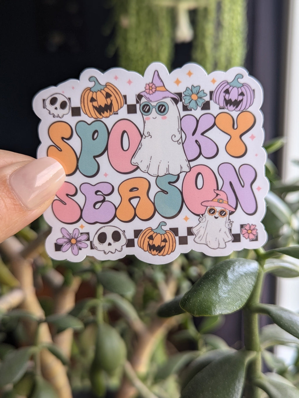 spooky season stickers for kindle, Halloween stickers for water bottle, fall theamed gifts for best friend, witchy gifts for Halloween lover