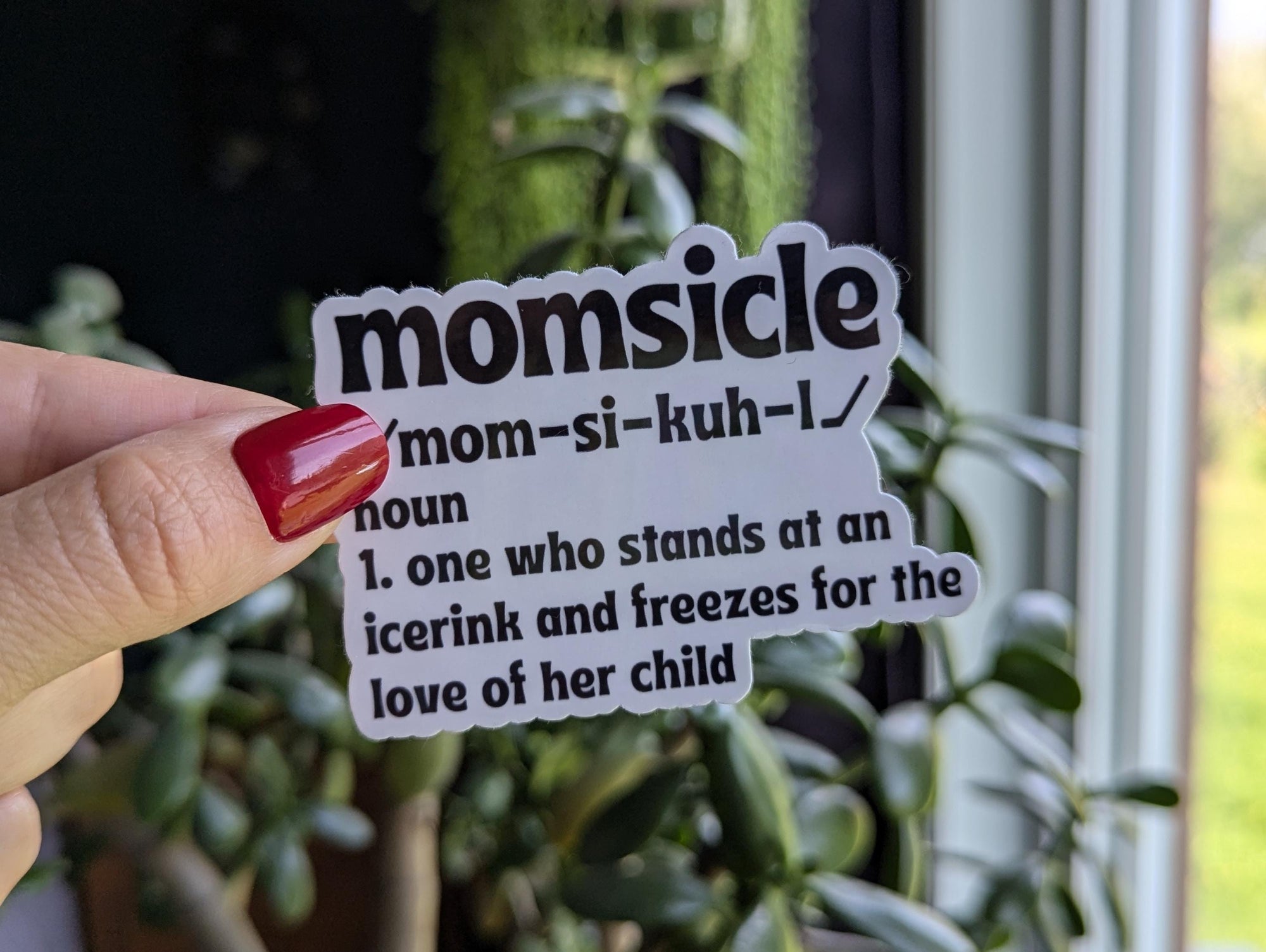 Momsicle, hockey mom stickers for coffee mug, funny stickers for water bottle, ice rink mom, proud mom, small gifts for mother, sports merch
