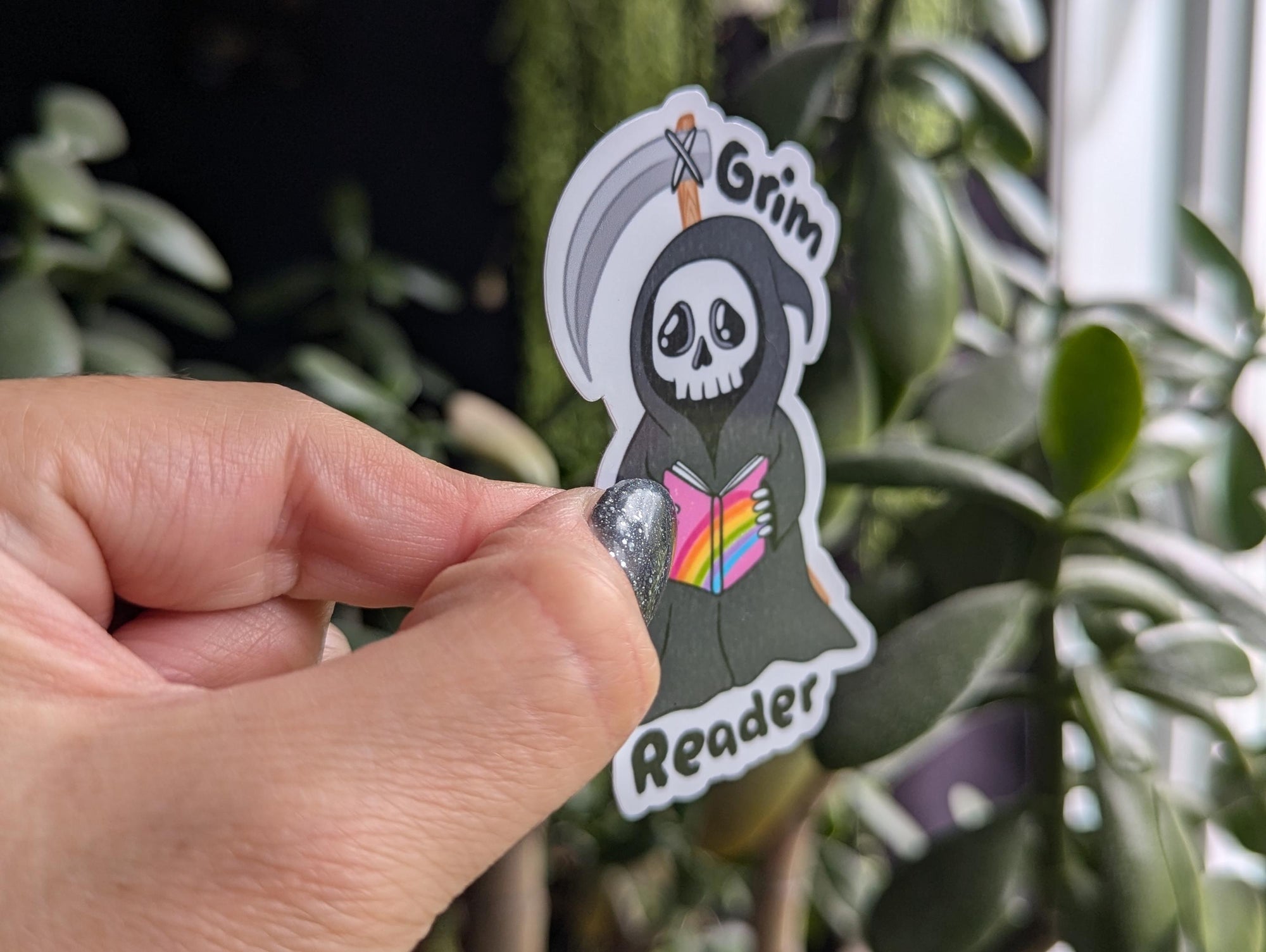 Grim reader, bookish stickers for kindle, book gifts for book lovers, morally grey stickers for her, booktok merch, smut reader gift for