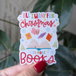 All I want for Christmas is more books, bookish stickers for kindle, book gifts for book lovers, smut reader gifts, book merch, stocking