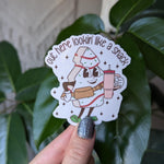 Out here lookin like a snack sticker, Christmas tree cake, funny Christmas stickers for tumblers, holiday stickers for laptop, cute gift for