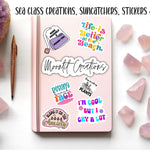 Not in the mood, self care stickers for hydroflask mental health, moody stickers for girlfriend, pms stickers for kindle, cute gift for