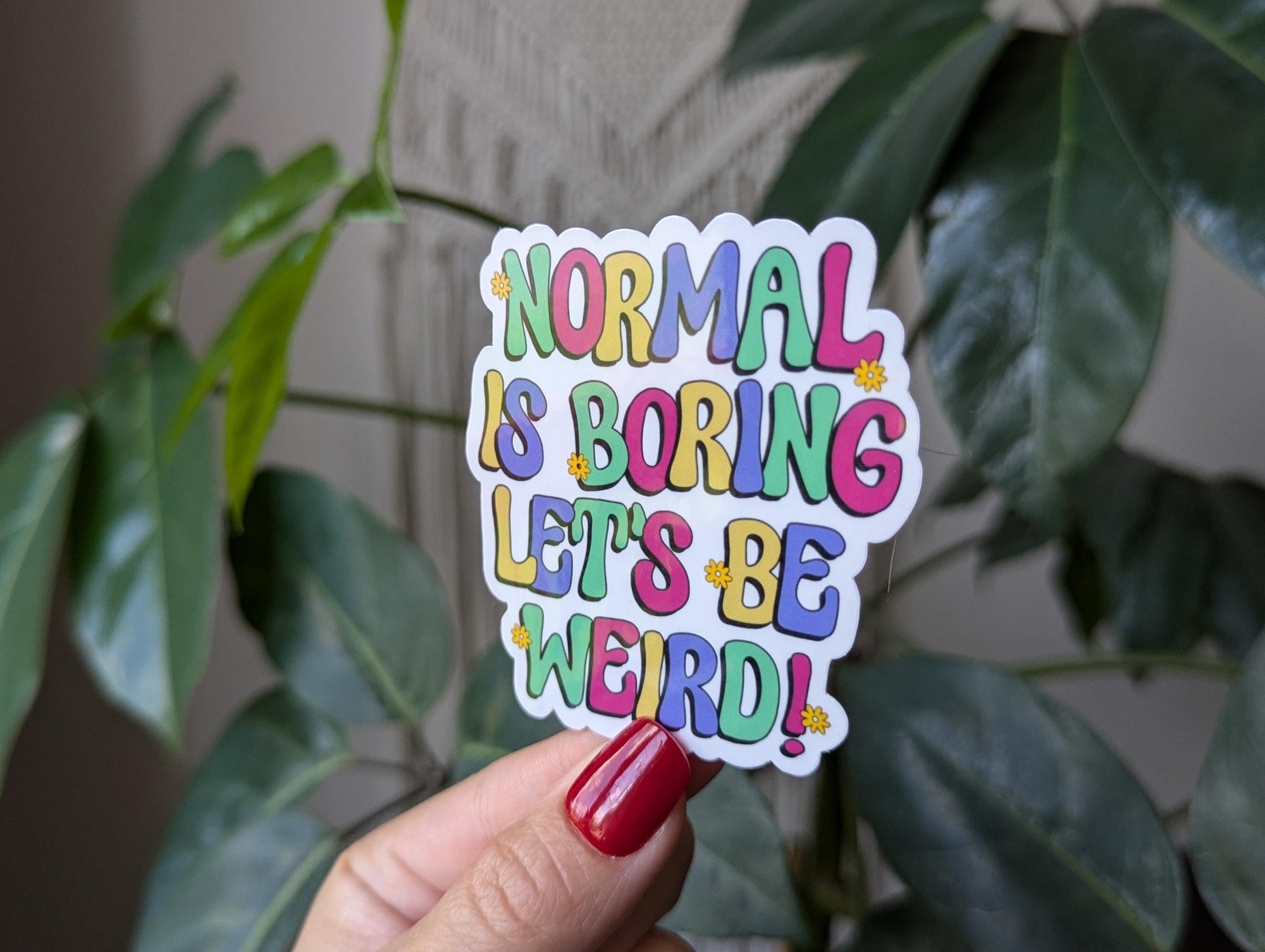 Normal is boring let's be weird, trendy stickers for water bottle, funny stickers for hydroflask, cute kindle stickers, tumbler accessories