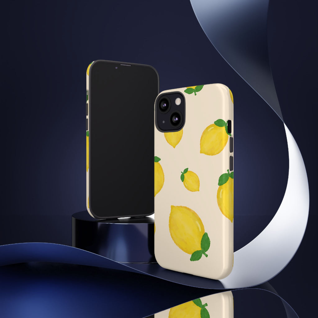 Lemon Print Phone Case, Vibrant Lemon Design, Cute Citrus Case, Gift for Fruit Lovers, Summer Vibe Accessories