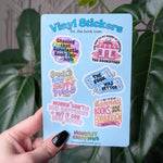 Vinyl sticker sheet for book lovers, bookish stickers for bookworms, book gift for book lovers, nostalgic stickers, read banned books