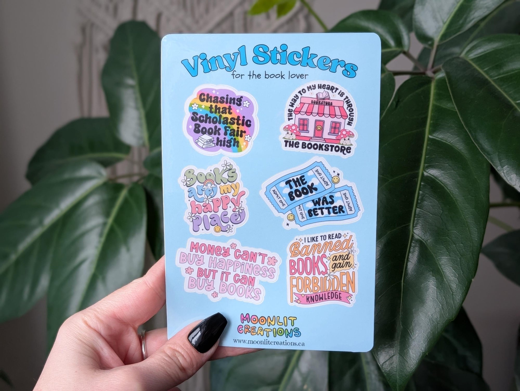 Vinyl sticker sheet for book lovers, bookish stickers for bookworms, book gift for book lovers, nostalgic stickers, read banned books