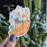 Hot cocoa warms your soul sticker, cute Christmas stickers, snowman stickers for water bottle, holiday stickers, gift for Christmas lovers
