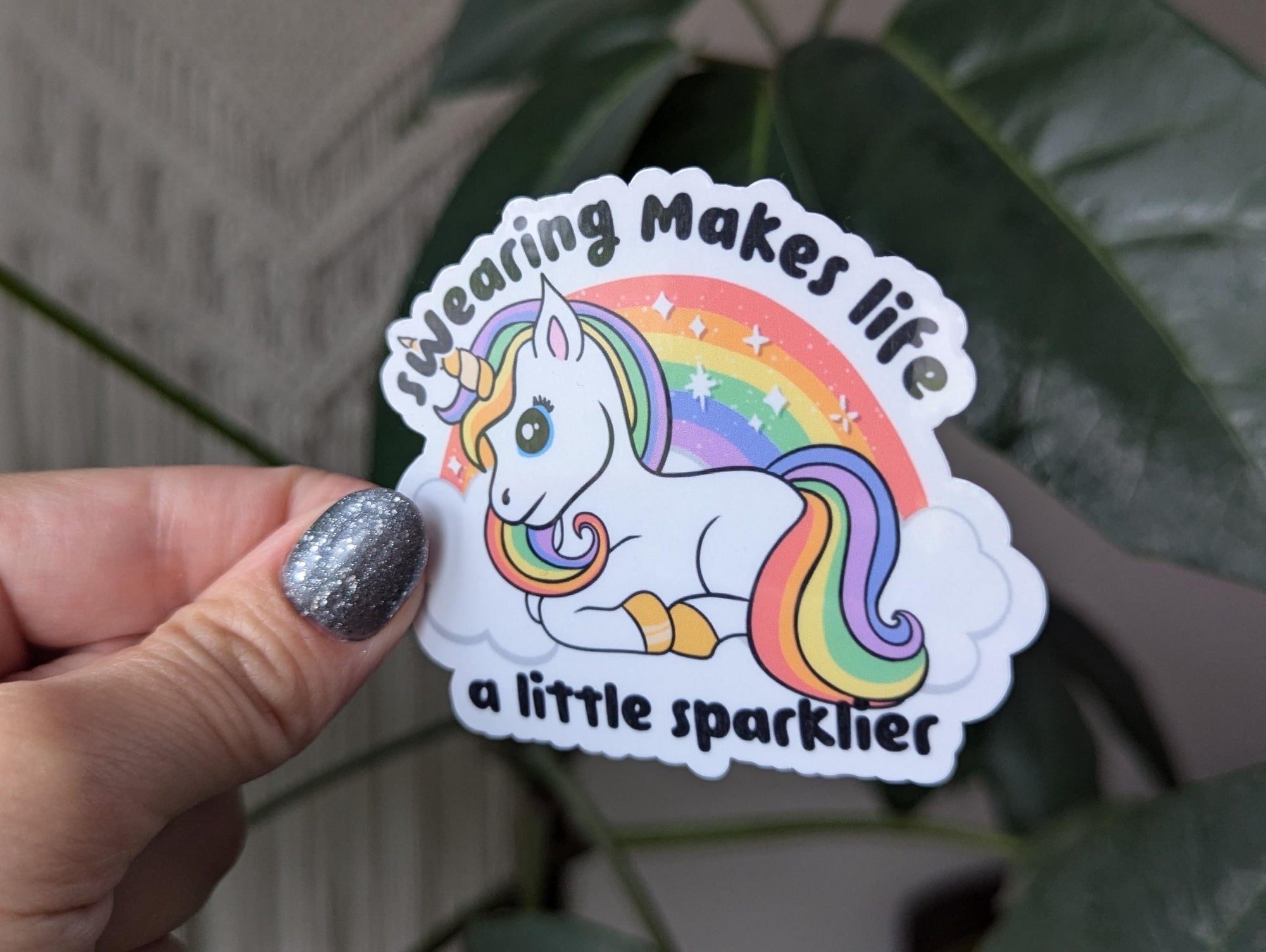 Swearing sticker for laptop, funny unicorn stickers for tumblers, sassy sticker for kindle, snarky gifts, sarcastic gifts for sister, trendy