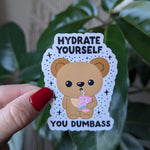 Hydrate sticker for water bottle, bad word stickers for tumblers, sassy stickers for hydroflask funny, trendy juice box stickers for women