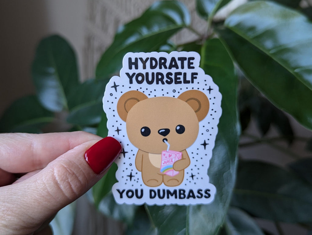 Hydrate sticker for water bottle, bad word stickers for tumblers, sassy stickers for hydroflask funny, trendy juice box stickers for women