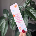 Too many books not enough life, aesthetic floral bookmark for book lovers, cute pastel bookmark, retro bookmark, funny bookish gifts for her