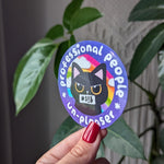 professional people un-pleaser, snarky black cat, self care stickers for kindle, motivational stickers for her, positive gifts for a friend