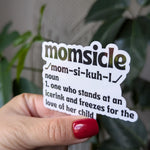 Momsicle, hockey mom stickers for coffee mug, funny stickers for water bottle, ice rink mom, proud mom, small gifts for mother, sports merch