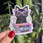 Books Are My Freaking Therapy Vinyl Sticker