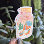 Let it snow sticker, winter scene snow globe, cute holiday stickers for Christmas, stocking stuffers, laptop stickers, cute gift for teen