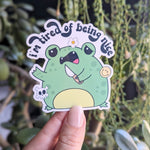 Angry frog, cute frog stickers for hydroflask funny, humorous stickers for phone case, kawaii frog stickers for water bottle, cute gift for