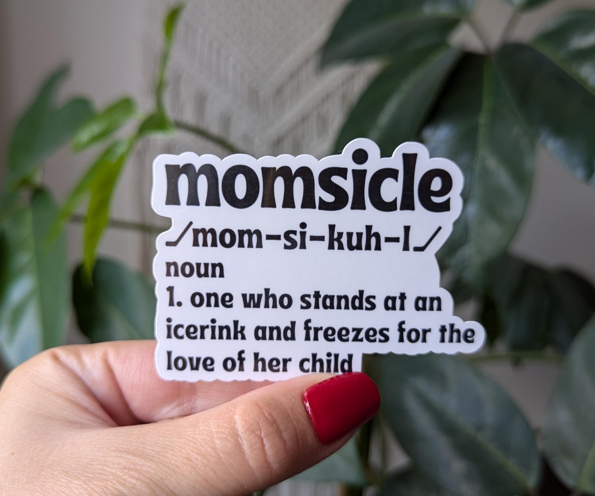 Momsicle, hockey mom stickers for coffee mug, funny stickers for water bottle, ice rink mom, proud mom, small gifts for mother, sports merch