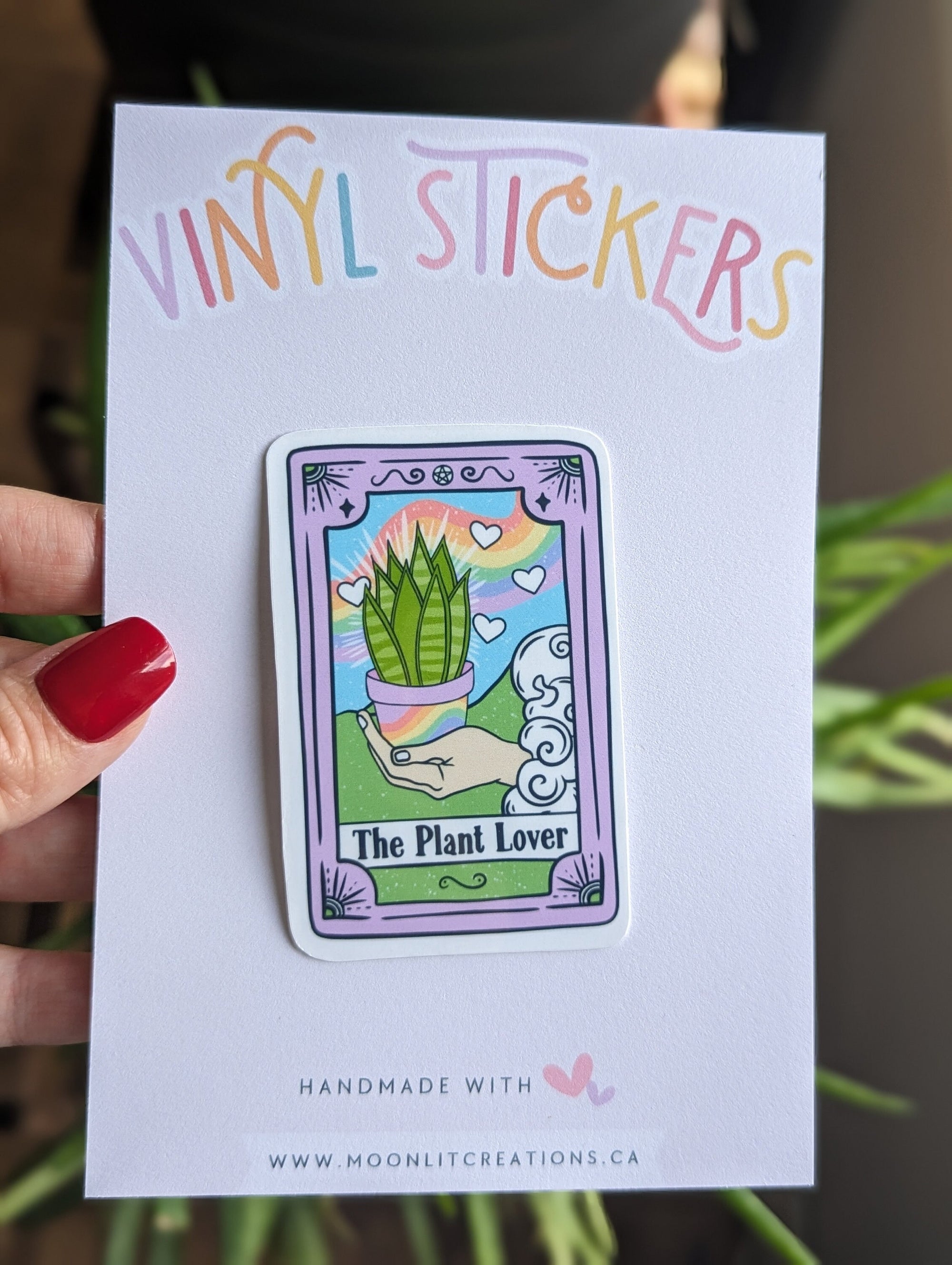 the plant lover tarot card, funny sticker for phone case, cute gift for plant lover, witchy gifts for women, witchcraft stickers for kindle
