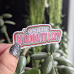 On the naughty list sticker, funny Christmas stickers, Santa list, holiday stickers for laptop, bookish stickers for kindle, stocking gifts