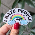 I Hate People Rainbow Vinyl Sticker