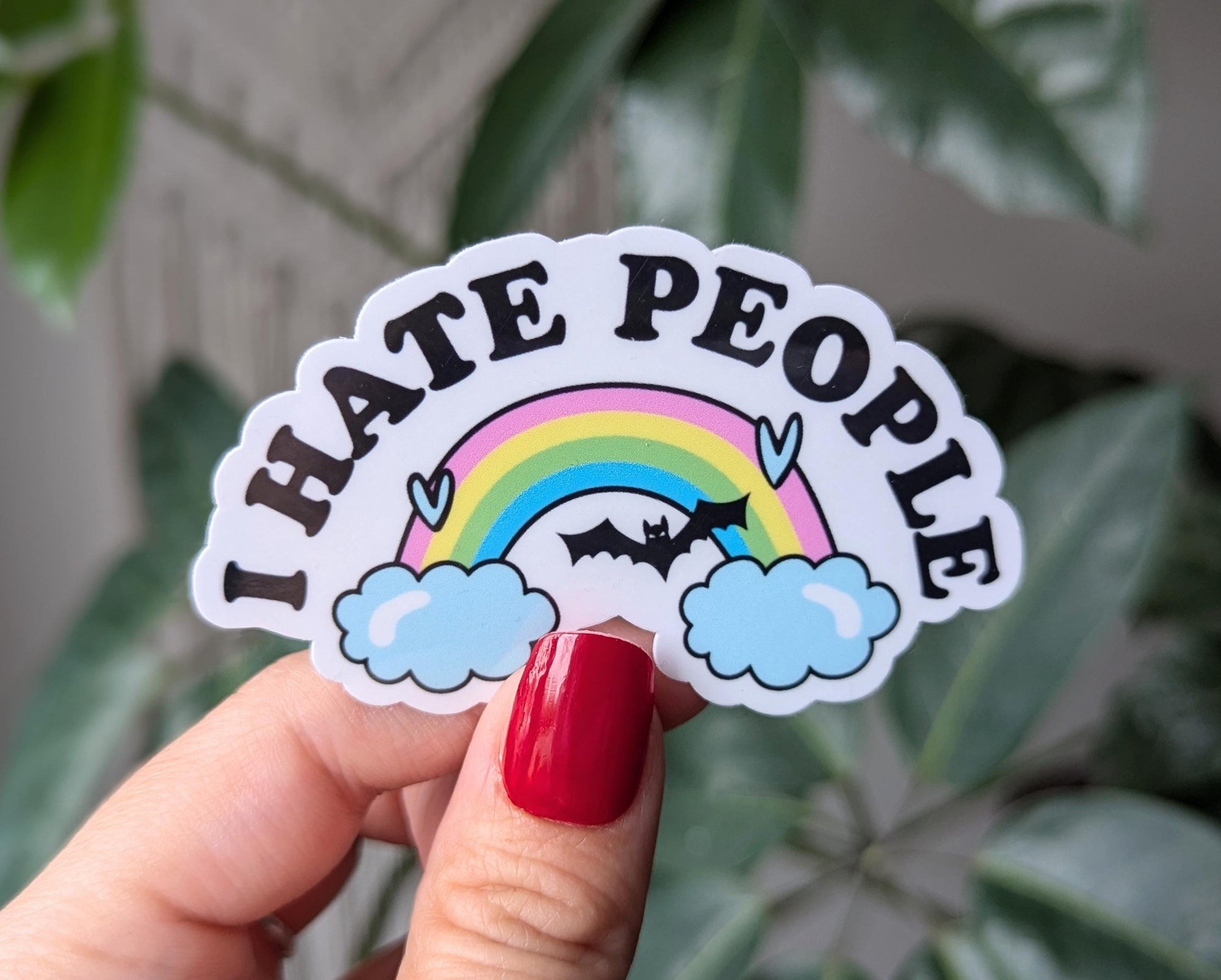 I Hate People Rainbow Vinyl Sticker