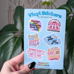 Vinyl sticker sheet for book lovers, bookish stickers for bookworms, book gift for book lovers, nostalgic stickers, read banned books