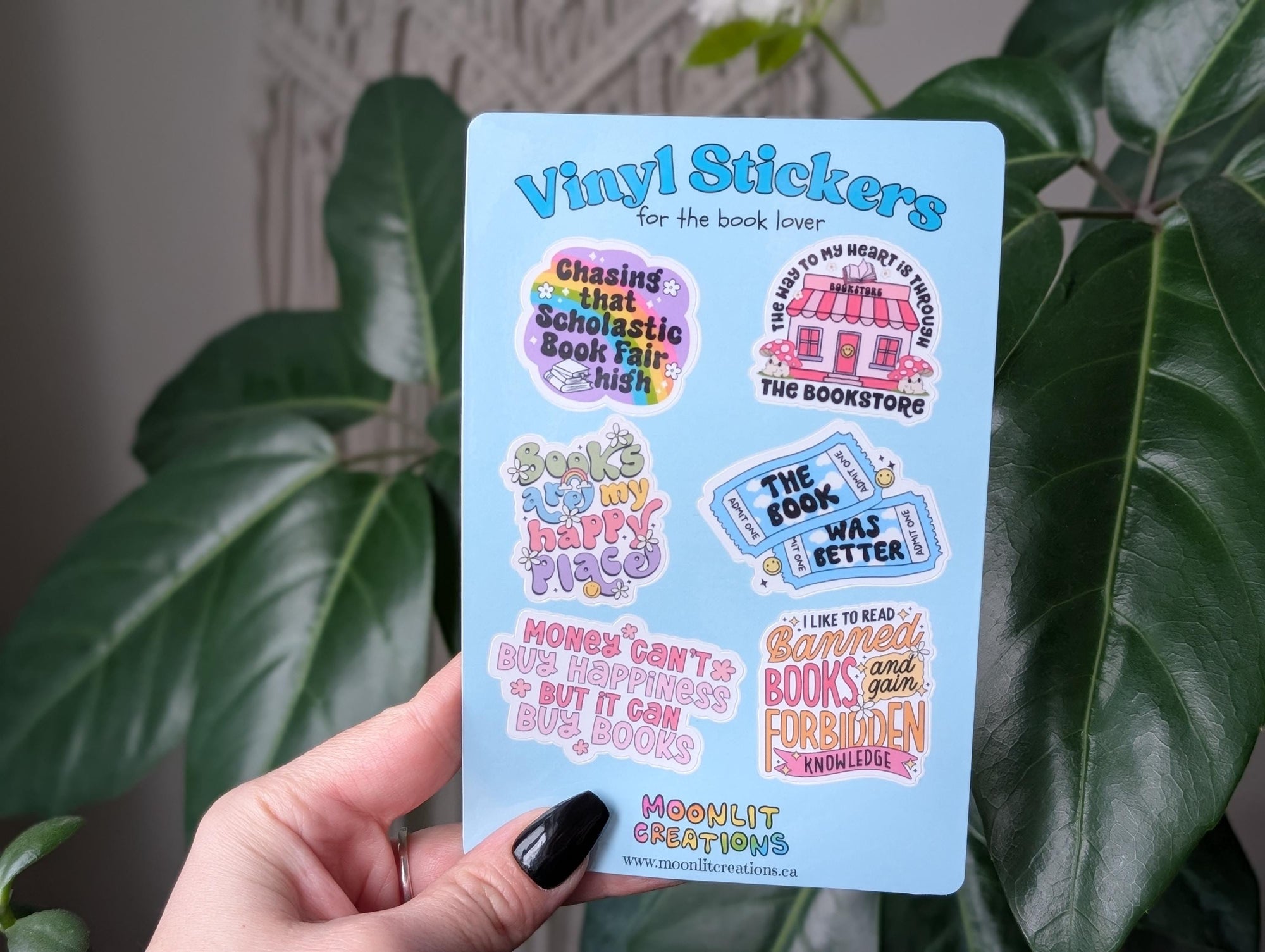 Vinyl sticker sheet for book lovers, bookish stickers for bookworms, book gift for book lovers, nostalgic stickers, read banned books