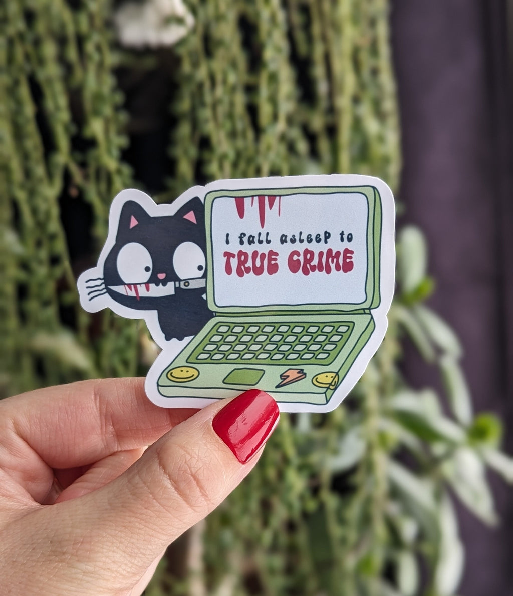 True crime sticker, crime scene stickers for kindle, book gifts for book lovers, crime junkie gift for girlfriend, laptop stickers aesthetic