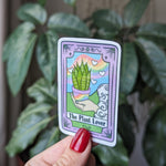 the plant lover tarot card, funny sticker for phone case, cute gift for plant lover, witchy gifts for women, witchcraft stickers for kindle