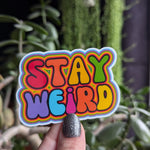 Stay weird sticker for laptop, trippy stickers for water bottle, be yourself, motivational sticker for planner, hippie stickers for tumblers