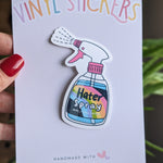 Hater repellent spray, snarky sticker for water bottle, motivational gifts for best friend, colourful stickers for kindle, self care sticker