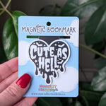 Cute as Hell Magnetic Bookmarks Bookish Goth Gift