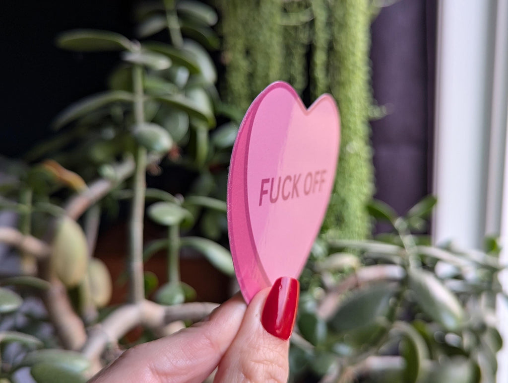 Conversation heart sticker for laptop, funny gift for boyfriend, anti valentines day, snarky stickers for phone case, heart sticker for her