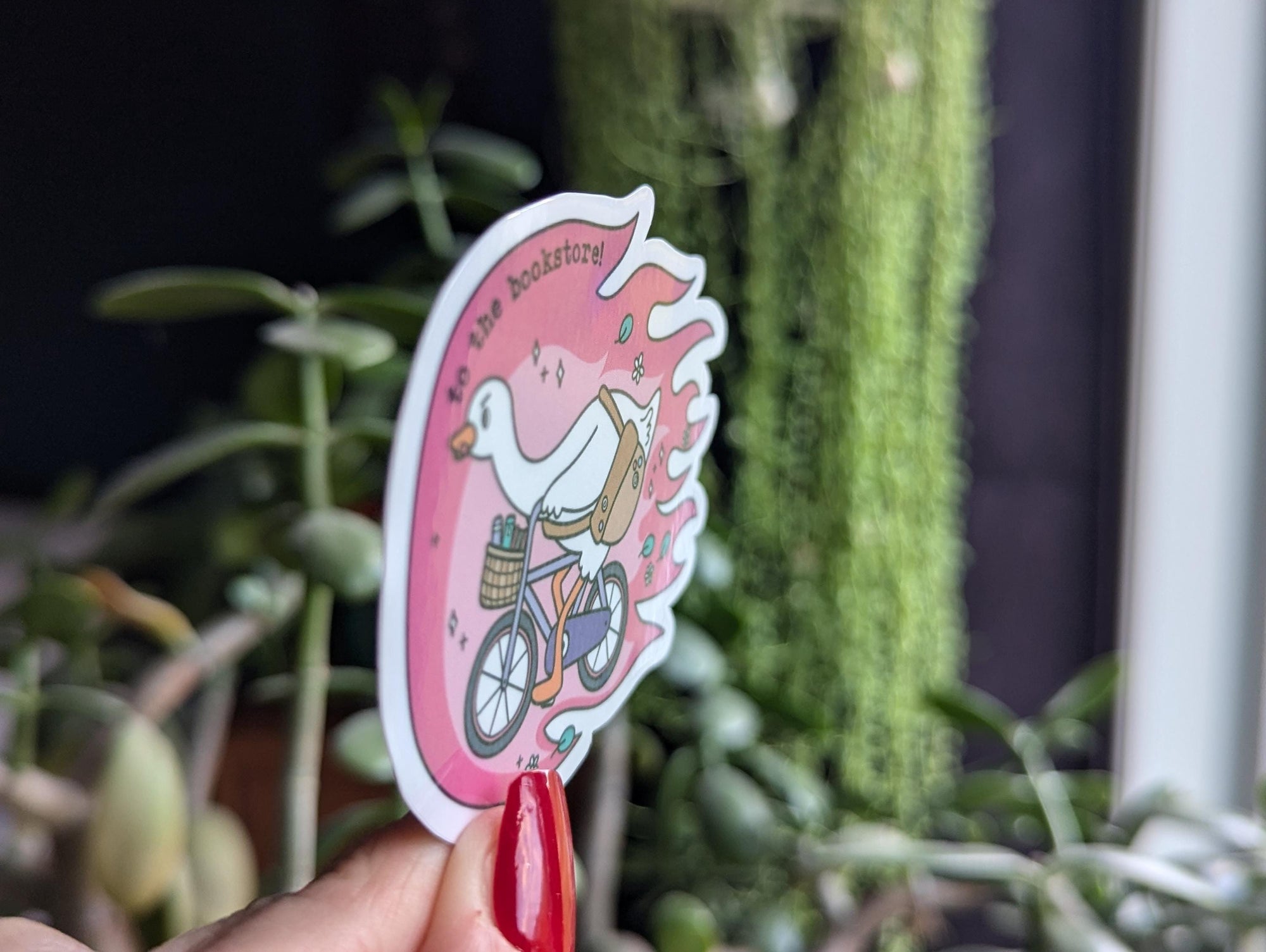 Off to the bookstore, funny goose sticker for kindle, bookish stickers for laptop, book gifts for book lovers, booktok merch, reader gifts