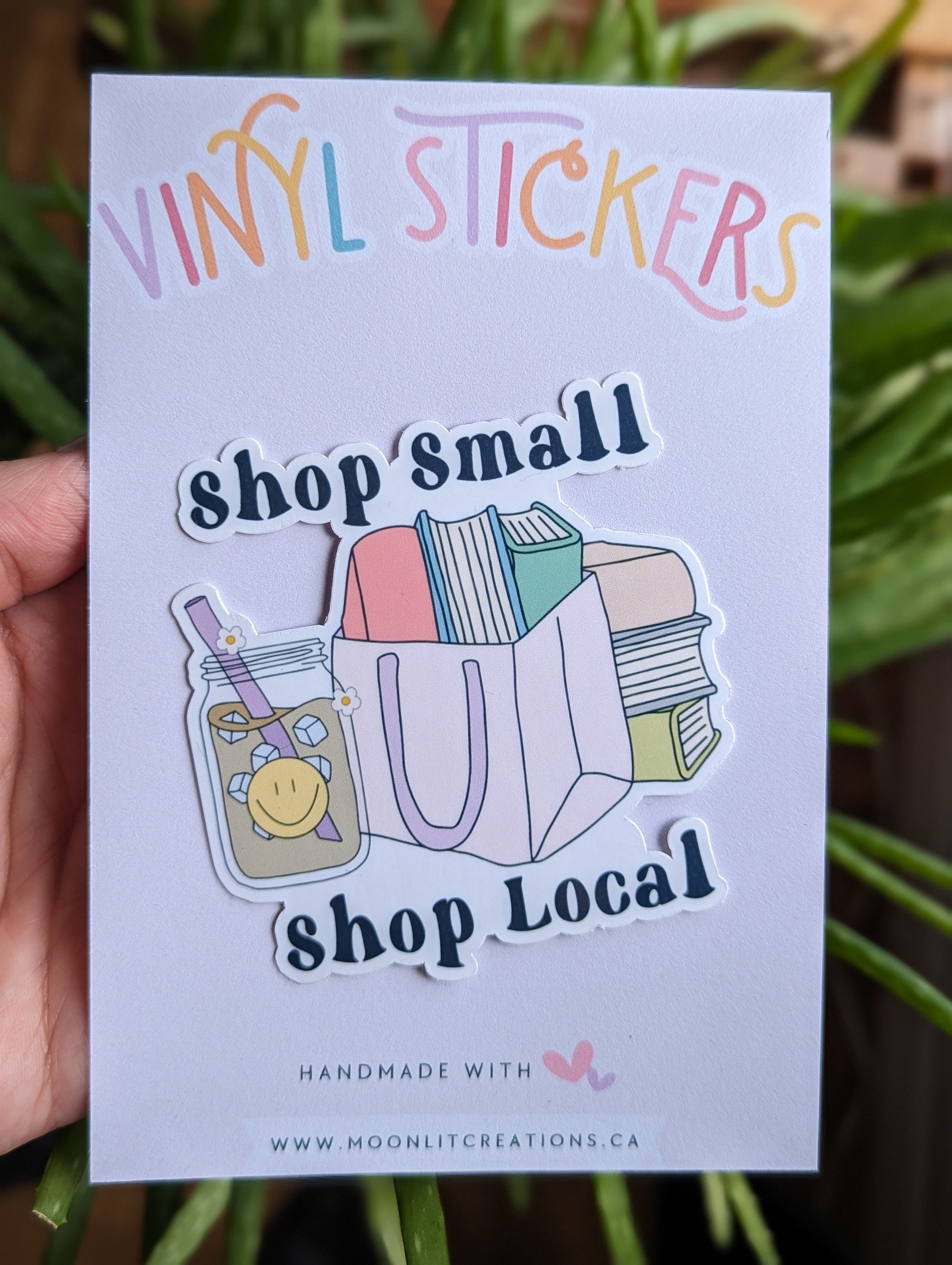 Shop local, shop small stickers for small business, bookish stickers for kindle, book gift for book lover, shopping stickers for her, reader