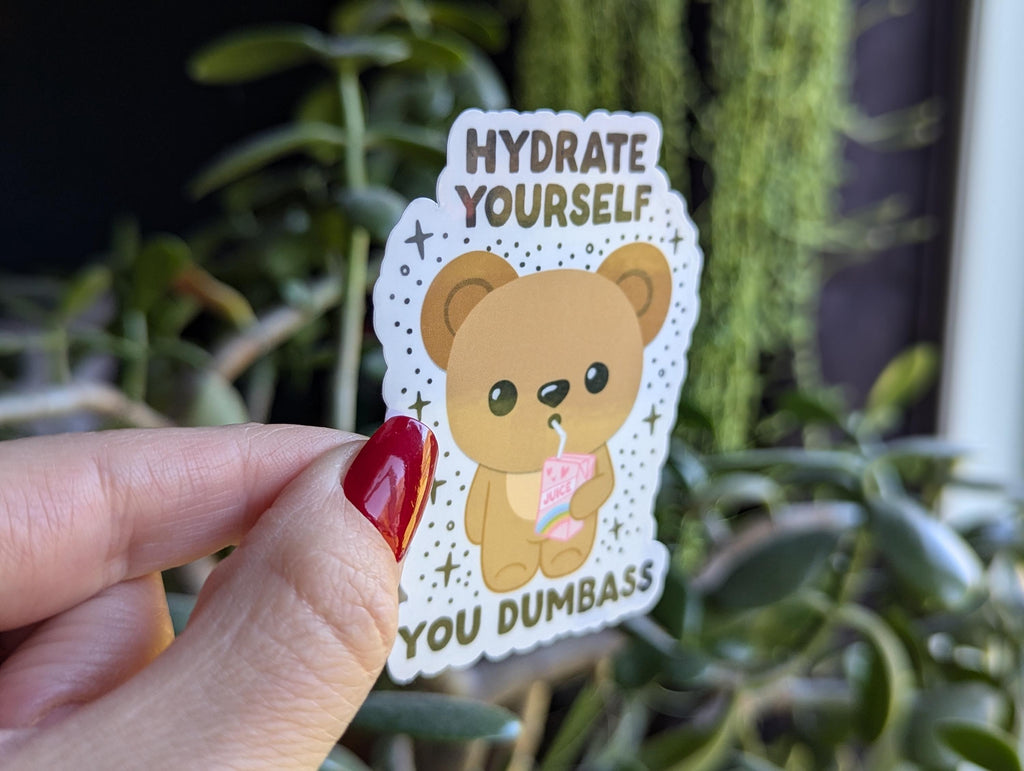 Hydrate sticker for water bottle, bad word stickers for tumblers, sassy stickers for hydroflask funny, trendy juice box stickers for women