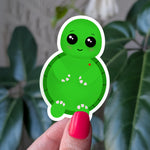 Cute green turtle sticker, kawaii animal vinyl sticker for laptops, happy turtle,cute sticker for journals