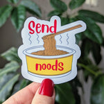 Send noods, ramen sticker, funny stickers adult, food lover gift, sarcastic stickers for kindle, pun stickers for water bottle, foodie gift
