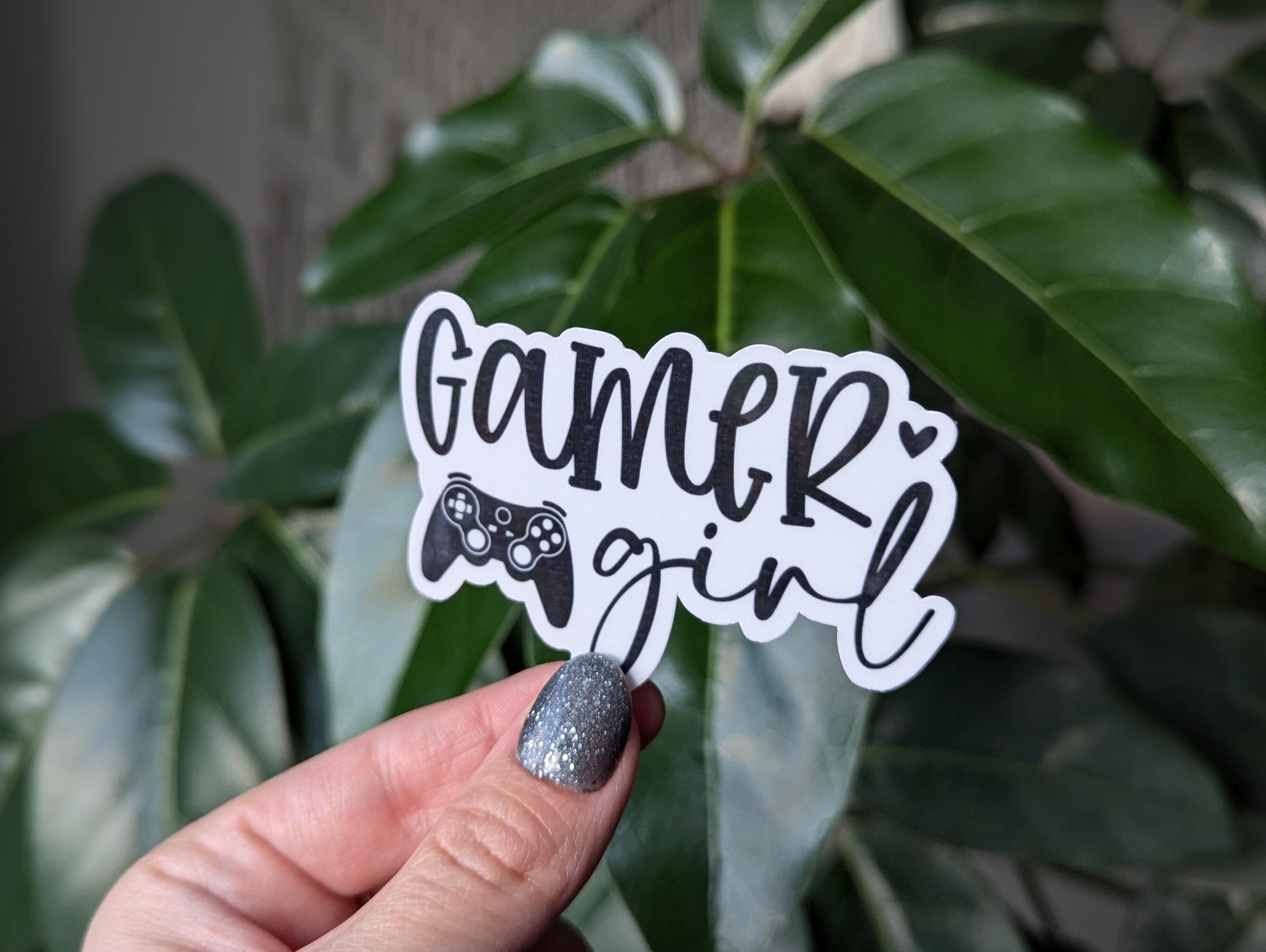 Gamer girl sticker for laptop, video game stickers for journal, gamer gifts for women, gamer girl accessories, small gift for game couples