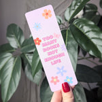 Too many books not enough life, aesthetic floral bookmark for book lovers, cute pastel bookmark, retro bookmark, funny bookish gifts for her