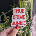 True crime junkie, crime junkie stickers for Kindle, true crime decor, booktok merch, podcast gift, book club stickers, book lover gift for