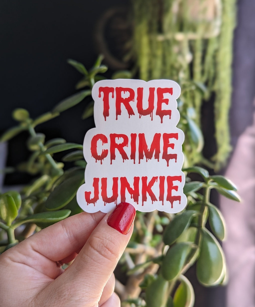 True crime junkie, crime junkie stickers for Kindle, true crime decor, booktok merch, podcast gift, book club stickers, book lover gift for