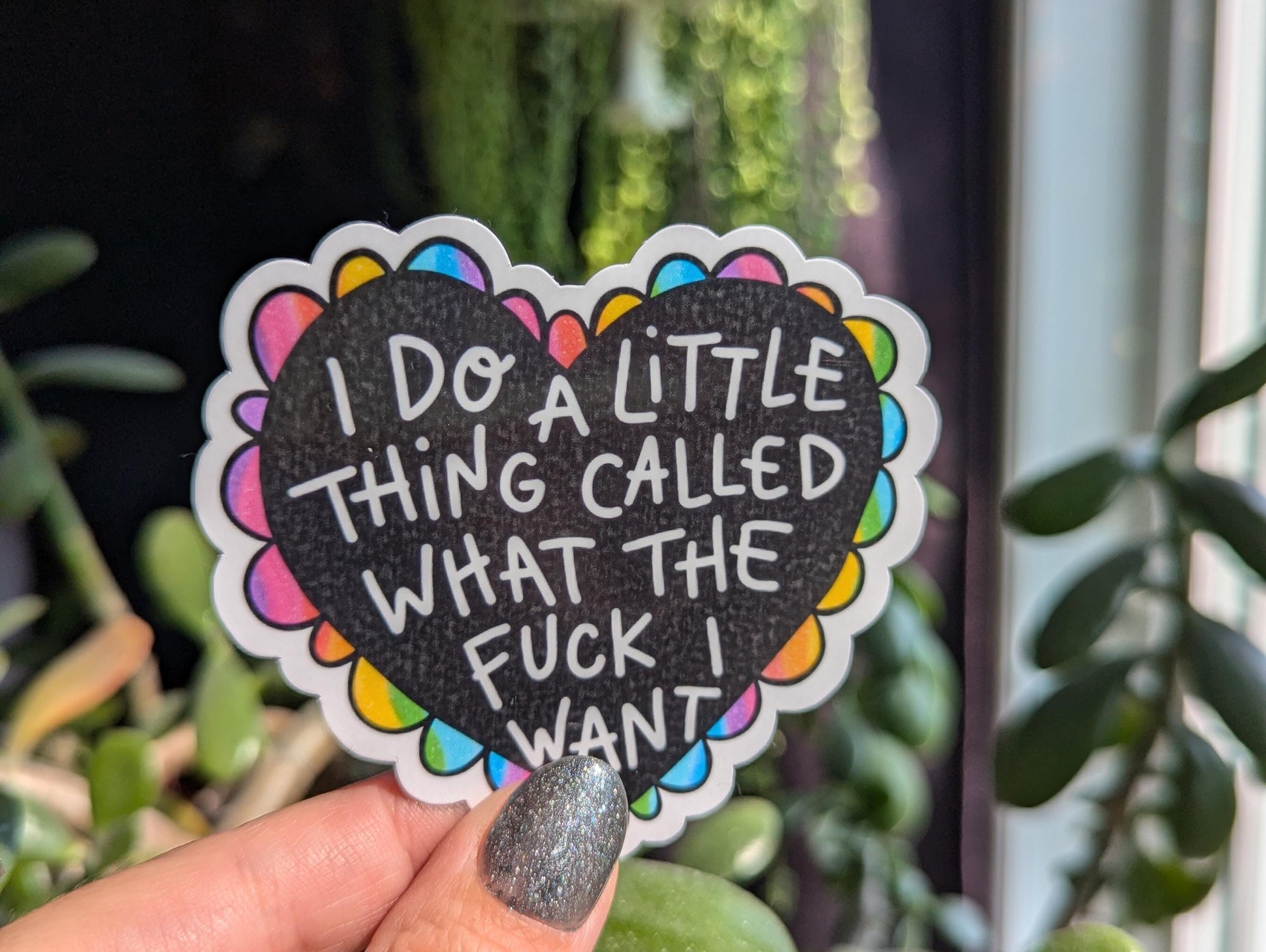 I do what I want sticker, independent woman, sassy stickers for water bottle, black heart sticker for laptop aesthetic, swearing gifts for