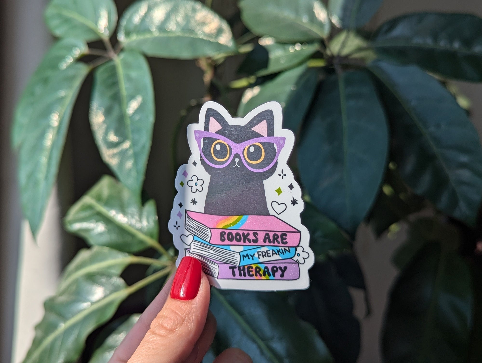 Books Are My Freaking Therapy Vinyl Sticker