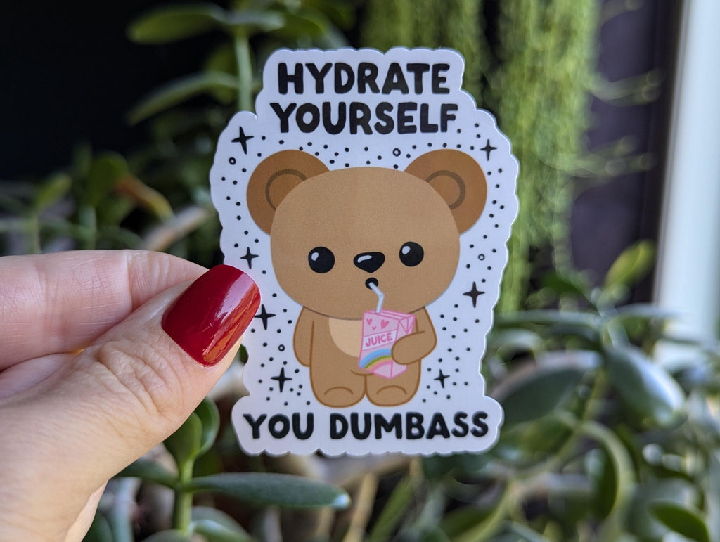 Hydrate sticker for water bottle, bad word stickers for tumblers, sassy stickers for hydroflask funny, trendy juice box stickers for women