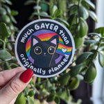much gayer than originally planned, gay pride stickers for water bottle funny, rainbow gift for women, lqbtq merch, ally stickers for her