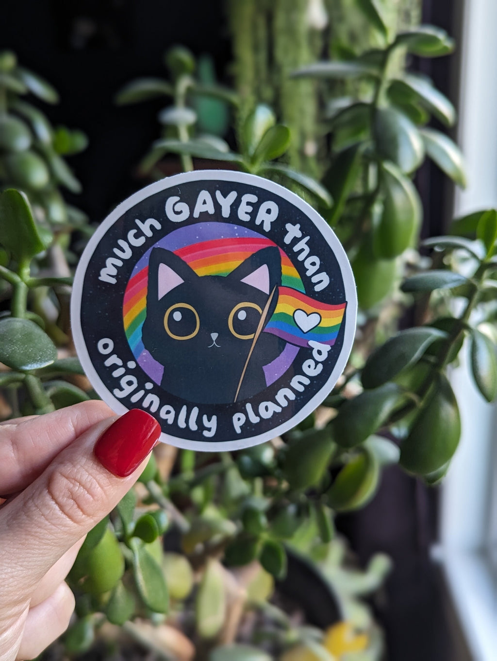 much gayer than originally planned, gay pride stickers for water bottle funny, rainbow gift for women, lqbtq merch, ally stickers for her