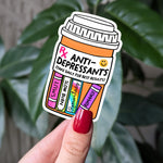 Antidepressant Sticker, Romance Smut Book Lover Gift, Funny Mental Health Vinyl Sticker, Funny Book Sticker for Kindle or Laptop
