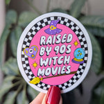 raised by the 90s, witchy stickers for water bottle, 90s birthday gift for her, y2k, nostalgia gift for best friend, Halloween stickers for